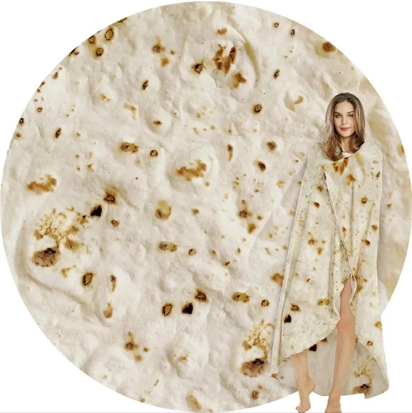 SeaRoomy Burritos Tortilla Blanket, Tortilla Wrap Blanket, Novelty Funny - Picture 1 of 9